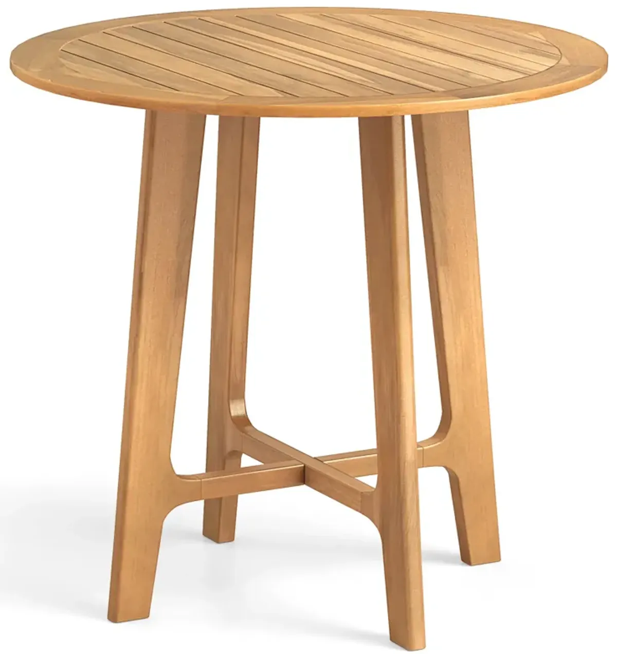 Patio Dining Table with Slatted Tabletop and X-shaped Frame