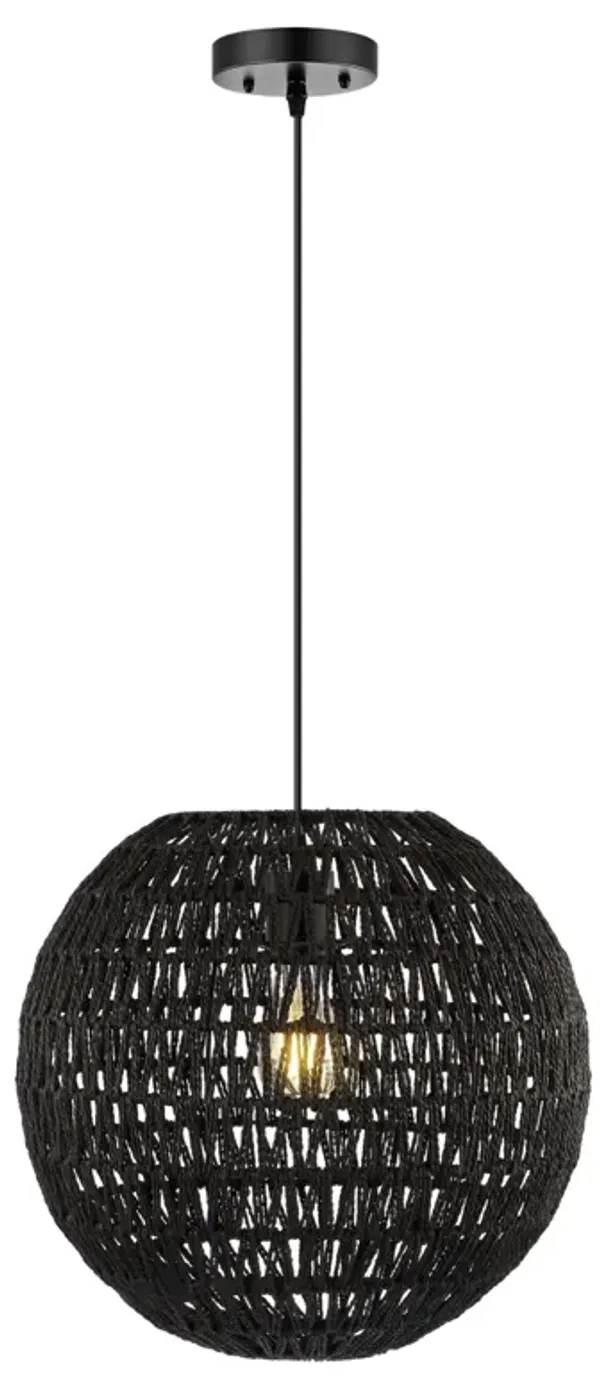 Luna Bohemian Modern Woven Rattaniron LED Pendant