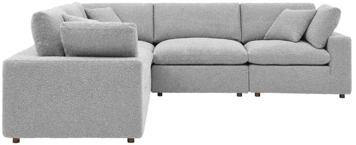 Commix Down Filled Overstuffed Boucle 5-Piece Sectional Sofa