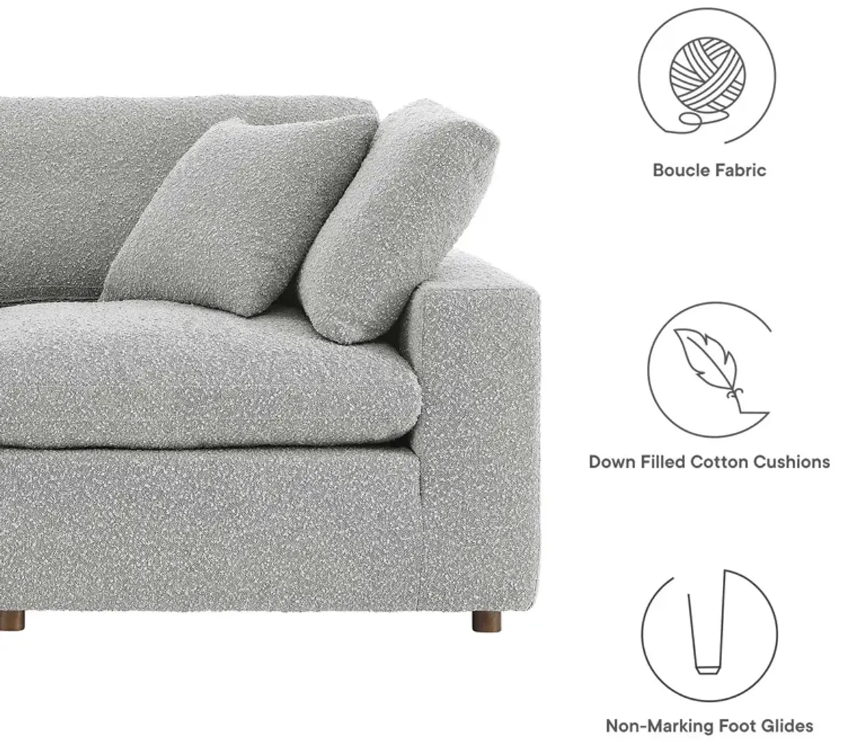 Commix Down Filled Overstuffed Boucle 5-Piece Sectional Sofa