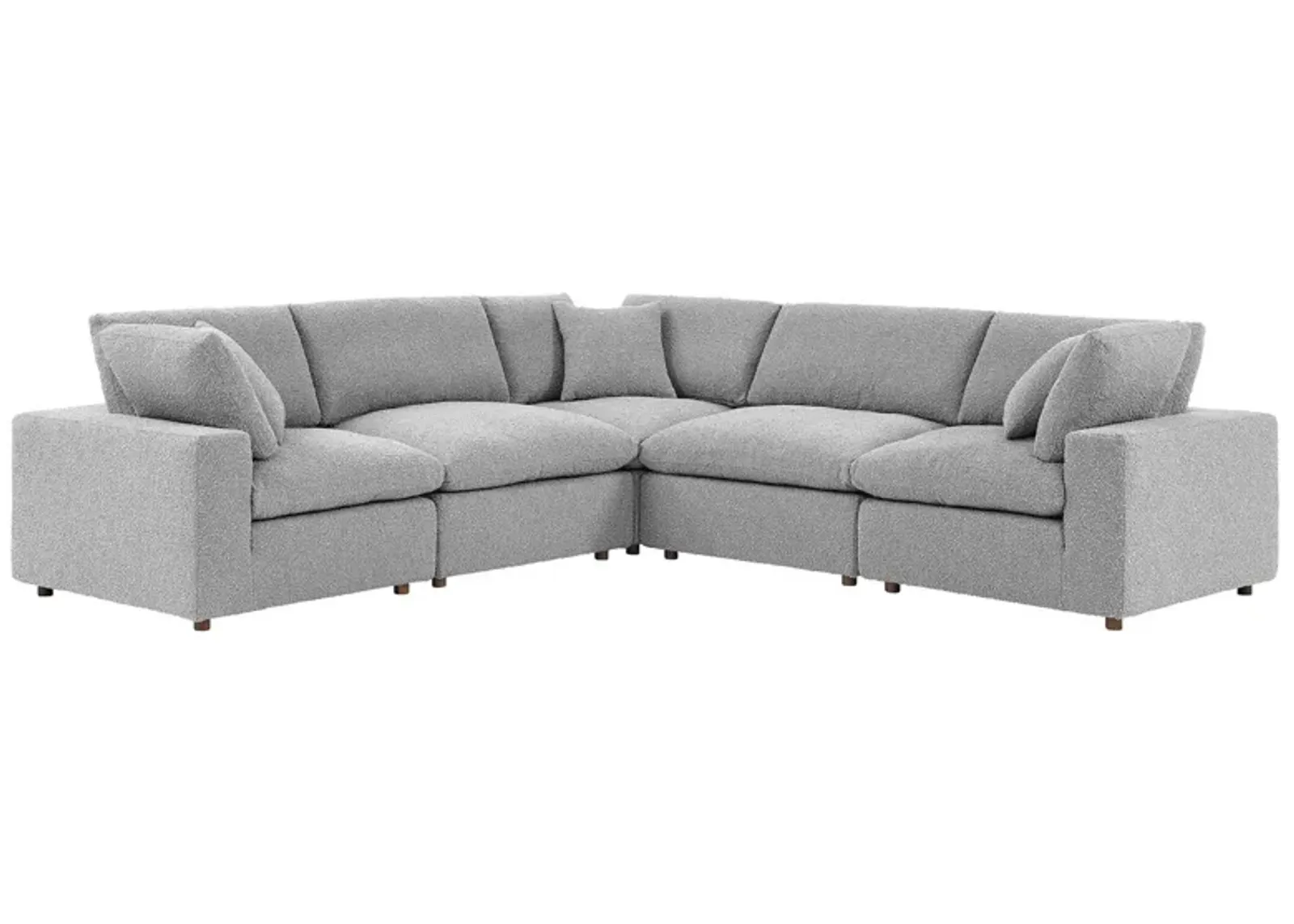 Commix Down Filled Overstuffed Boucle 5-Piece Sectional Sofa