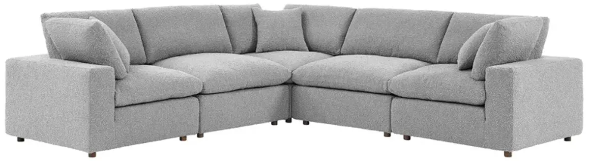 Commix Down Filled Overstuffed Boucle 5-Piece Sectional Sofa