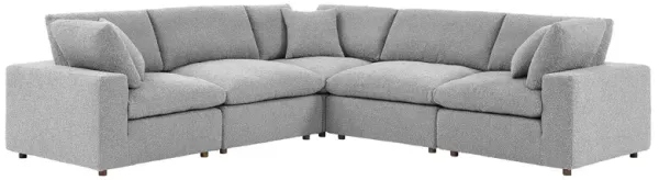 Commix Down Filled Overstuffed Boucle 5-Piece Sectional Sofa