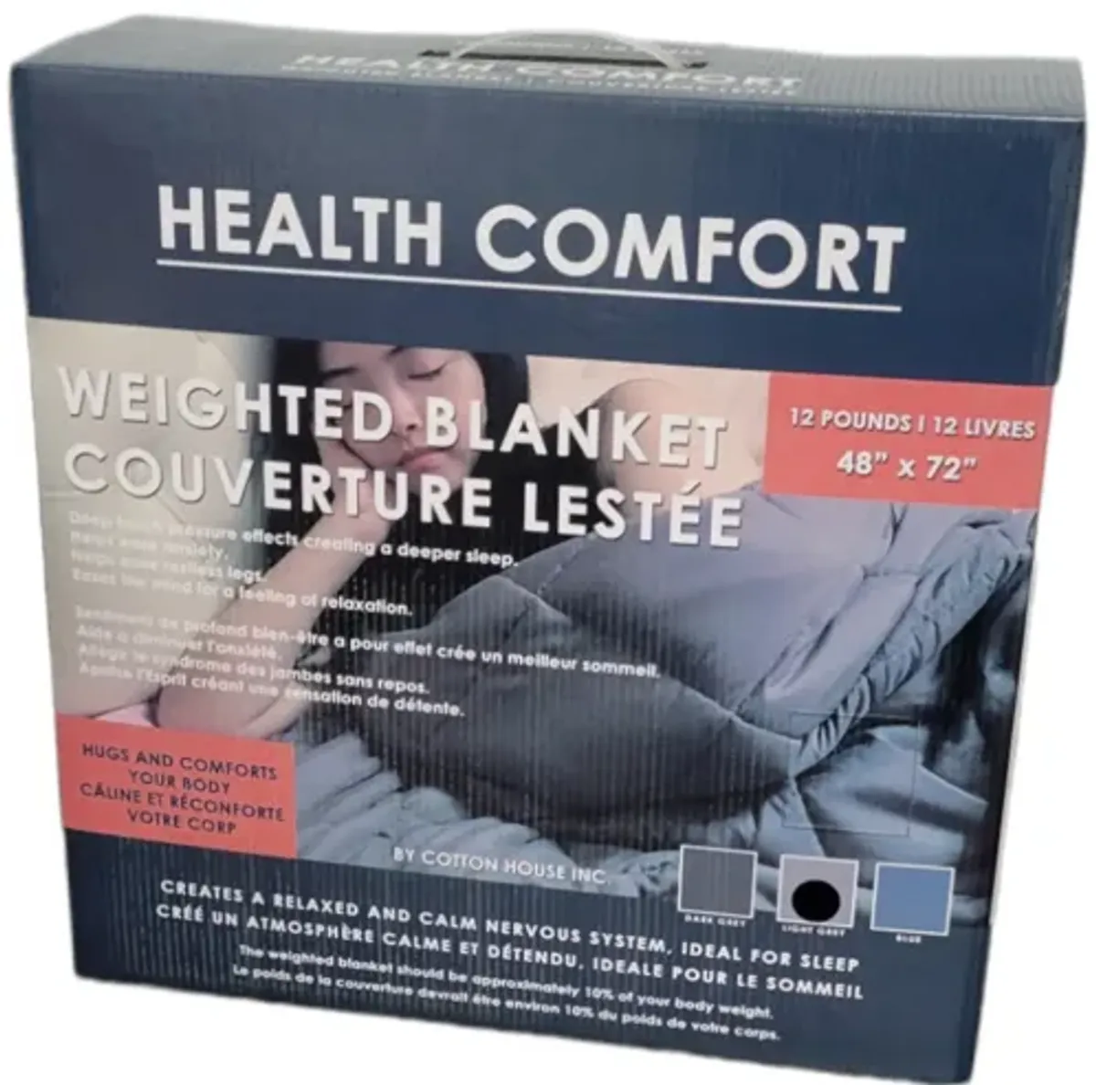 Cotton House - 12 Pound Weighted Blanket, 48" x 72"