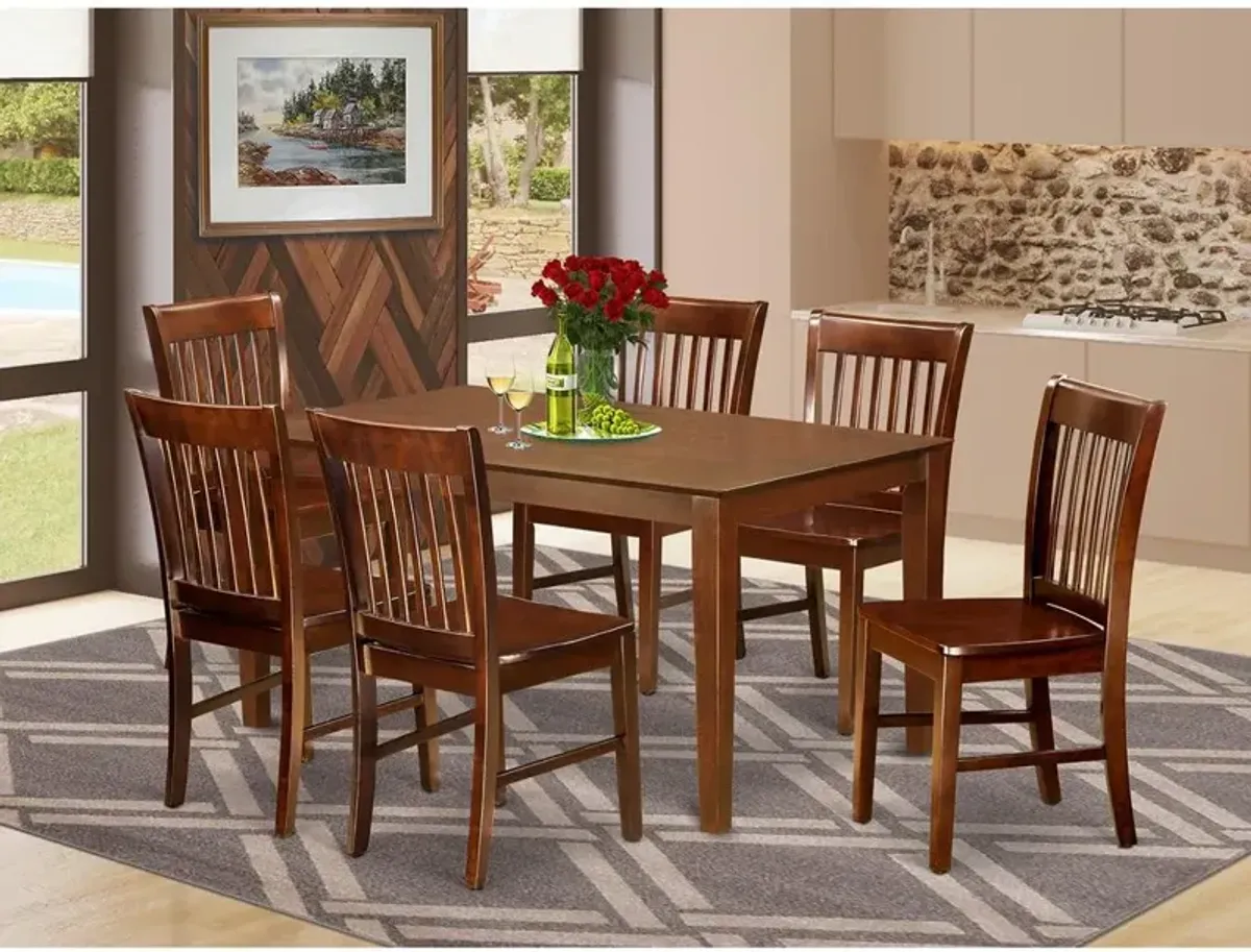 East West Furniture 7  PC  Dining  room  set  -  Dinette  Table  and  6  Dining  Chairs
