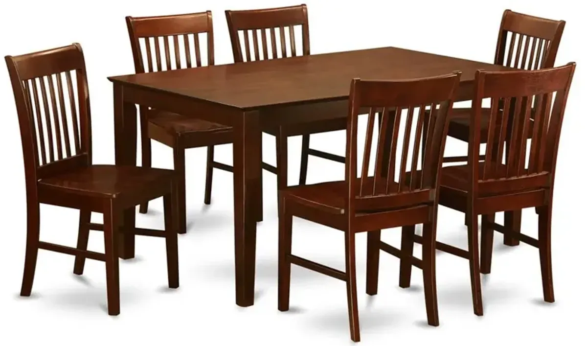East West Furniture 7  PC  Dining  room  set  -  Dinette  Table  and  6  Dining  Chairs