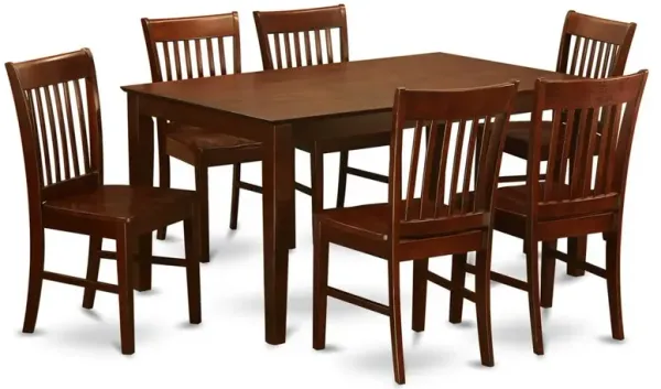 East West Furniture 7  PC  Dining  room  set  -  Dinette  Table  and  6  Dining  Chairs