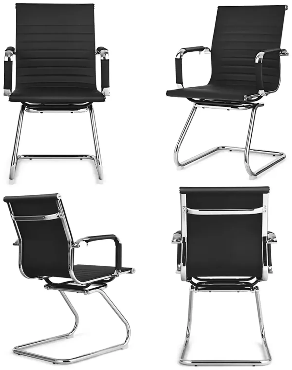 Costway Set of 4 Office Chairs Waiting Room Chairs for Reception Conference Area