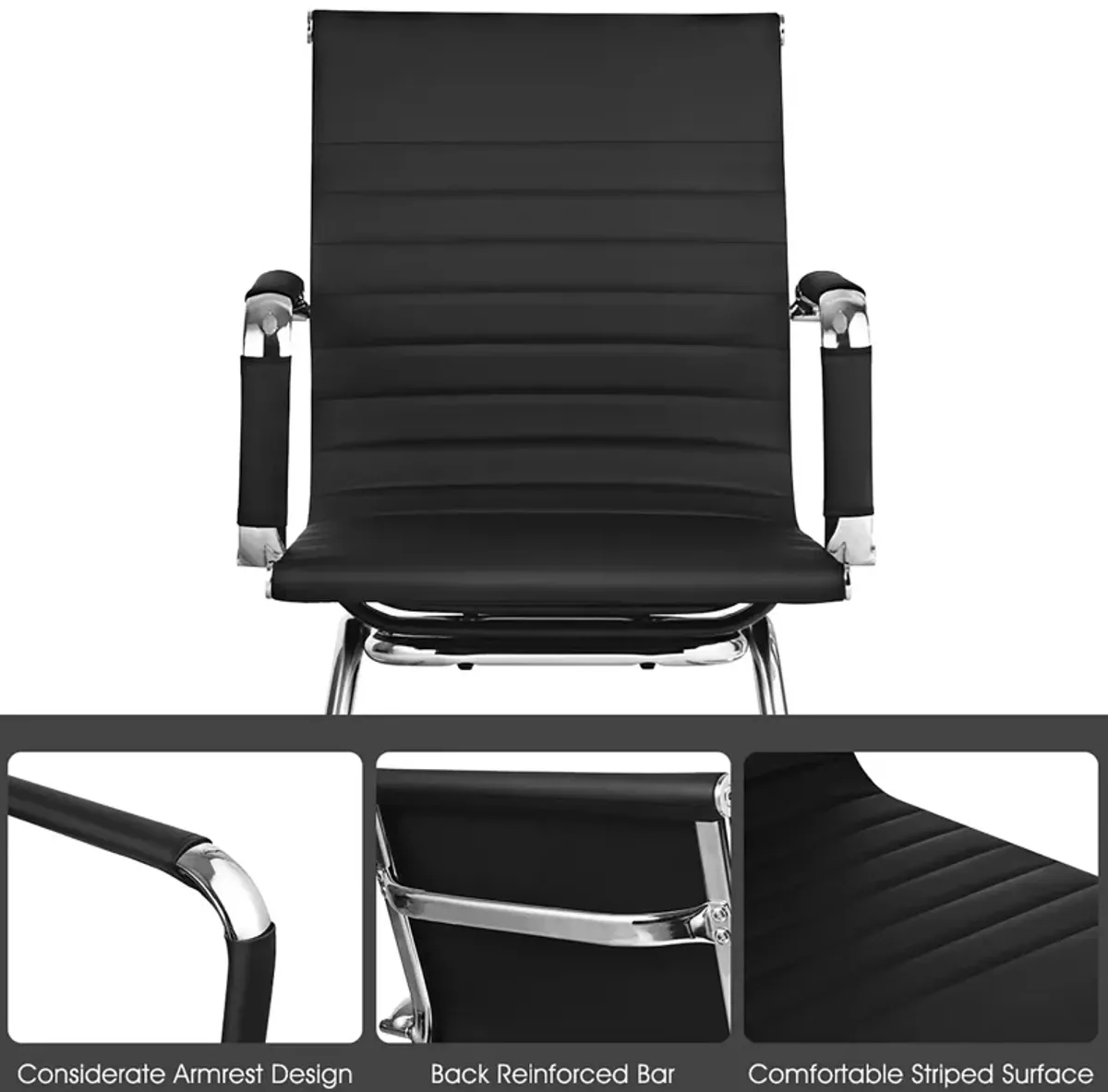 Costway Set of 4 Office Chairs Waiting Room Chairs for Reception Conference Area