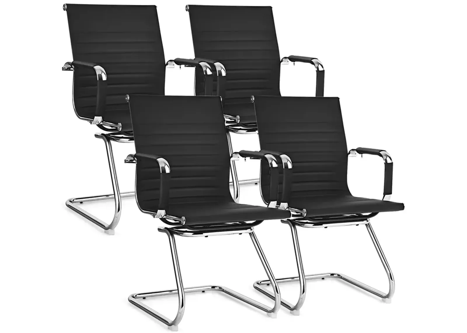 Costway Set of 4 Office Chairs Waiting Room Chairs for Reception Conference Area