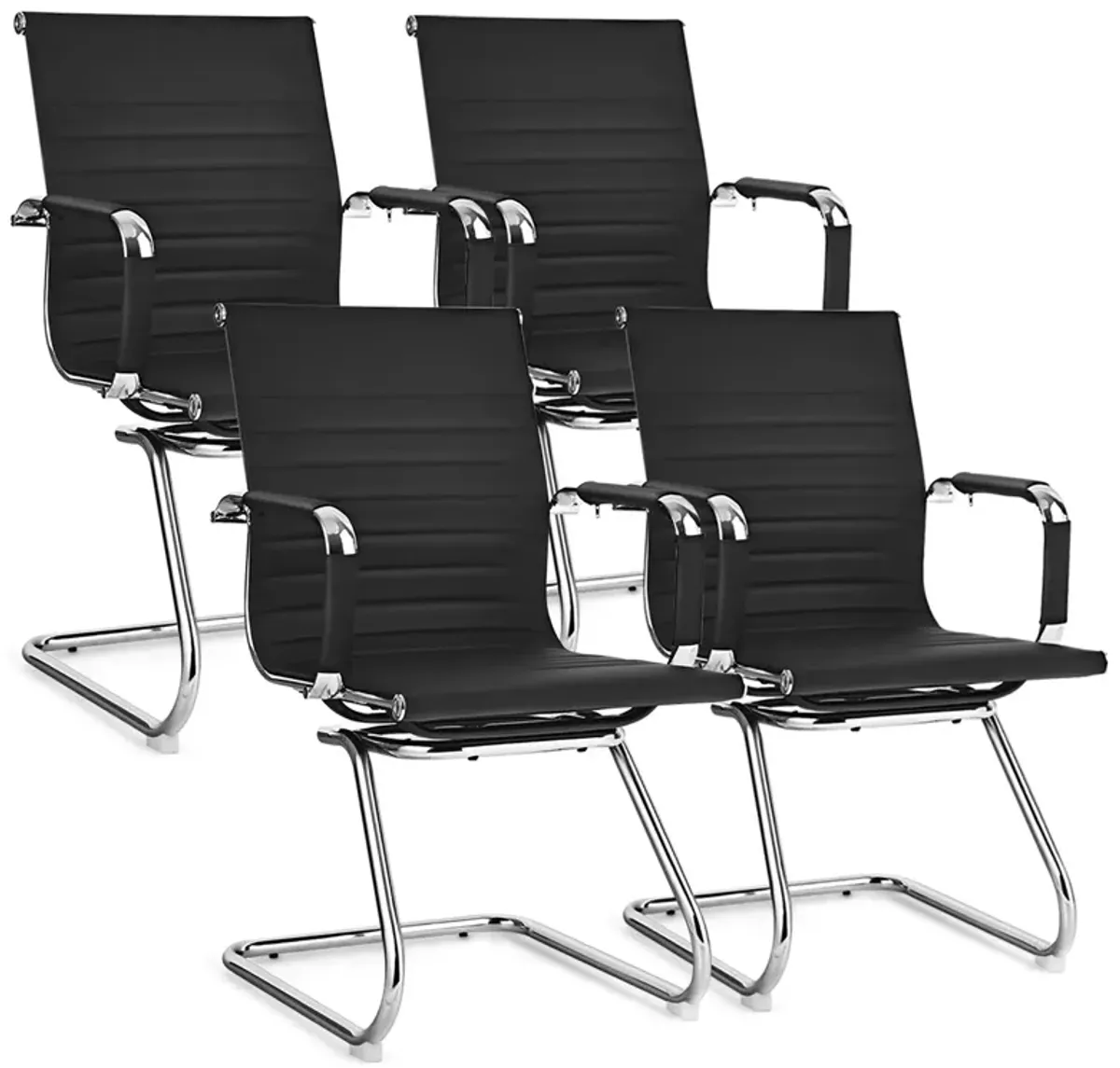 Costway Set of 4 Office Chairs Waiting Room Chairs for Reception Conference Area