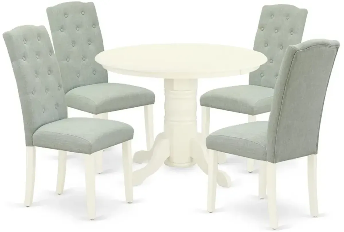 Dining Room Set Linen White, SHCE5-WHI-15