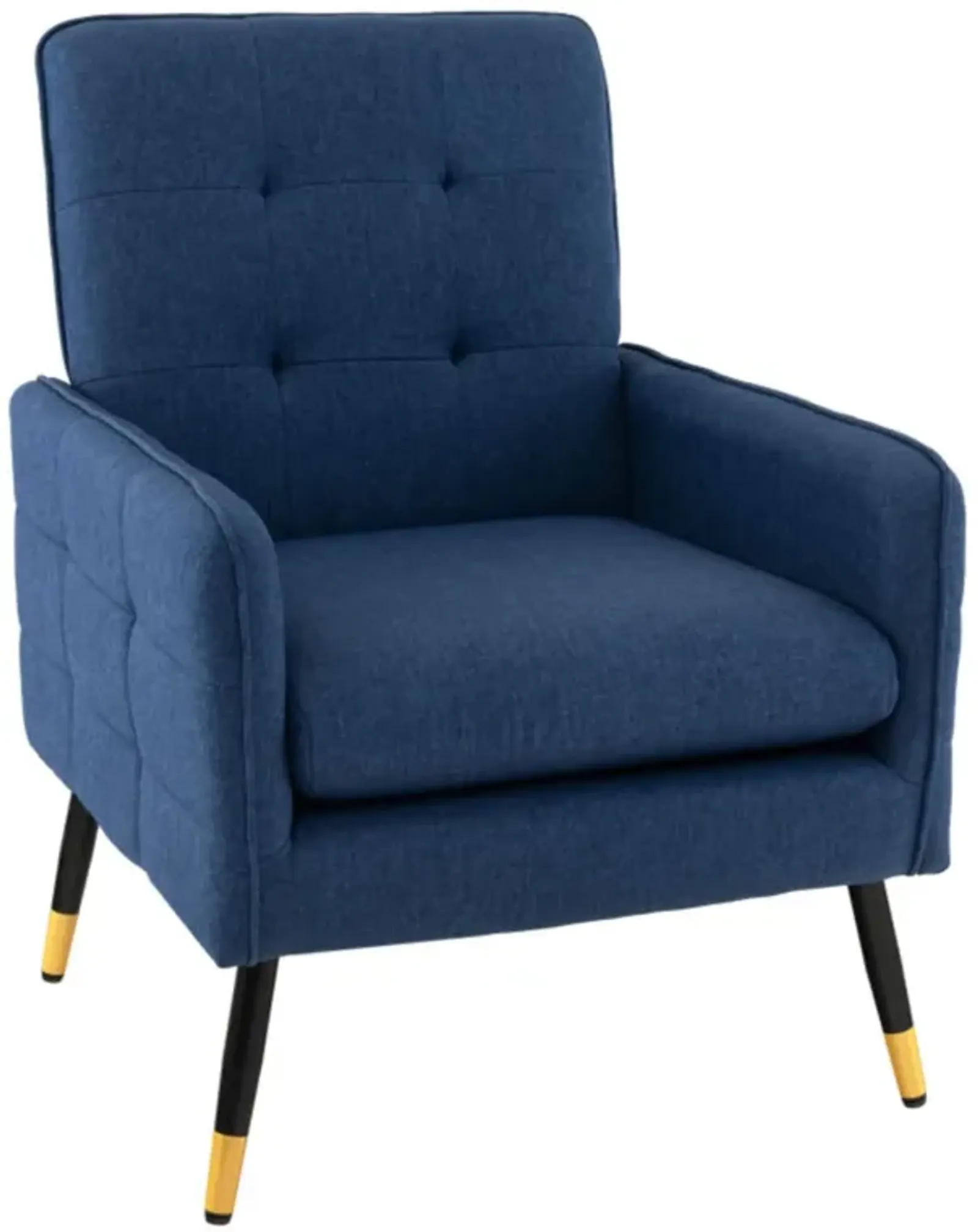 Hivvago Linen Fabric Accent Chair with Removable Seat Cushion