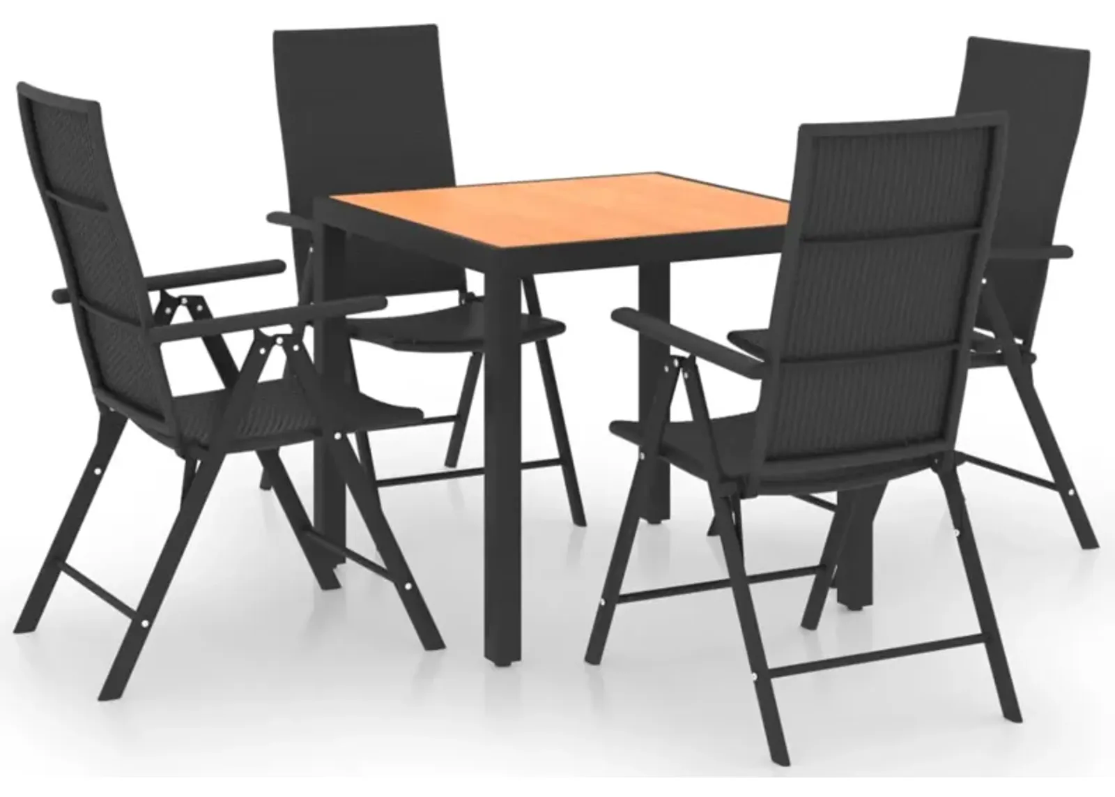 vidaXL 5 Piece Garden Dining Set Black and Brown