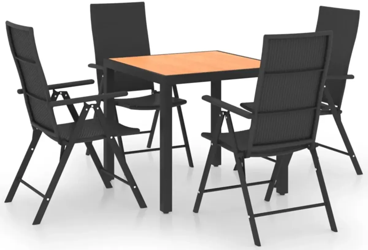 vidaXL 5 Piece Garden Dining Set Black and Brown