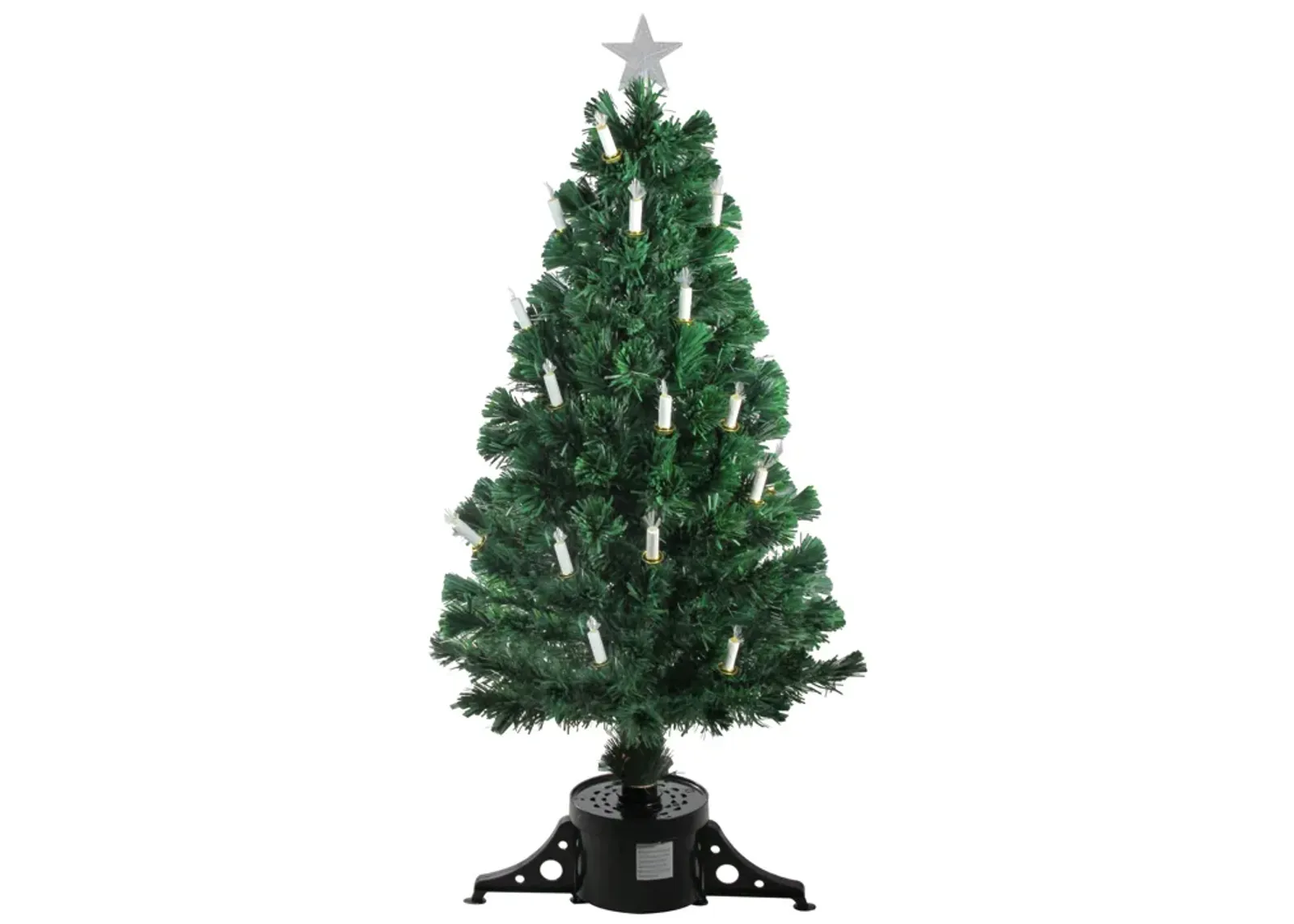 4' Pre-Lit Fiber Optic Artificial Christmas Tree with Candles - Multi Lights