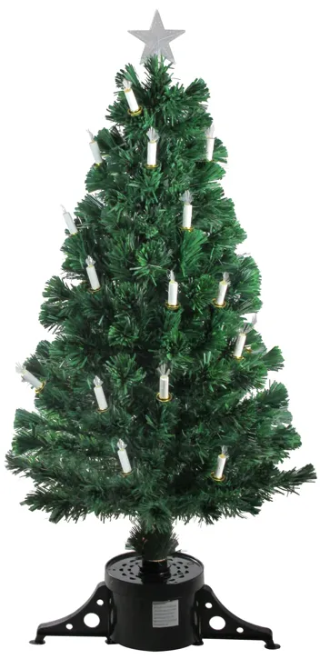 4' Pre-Lit Fiber Optic Artificial Christmas Tree with Candles - Multi Lights