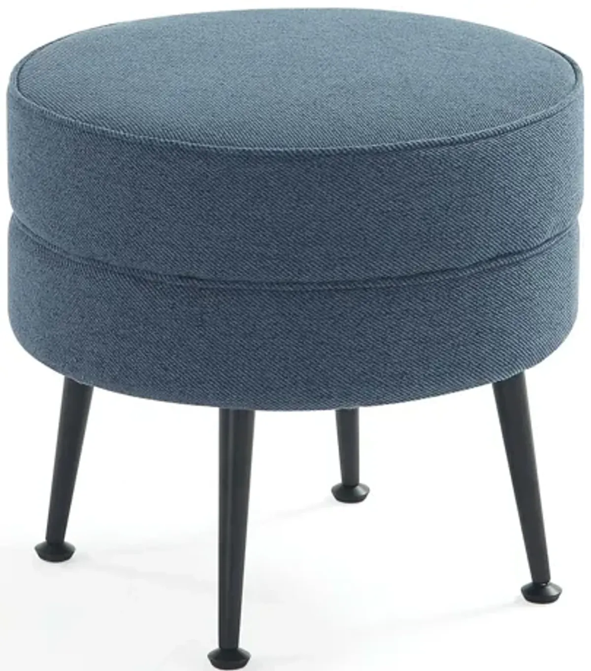 Bailey Blue and Black Ottoman