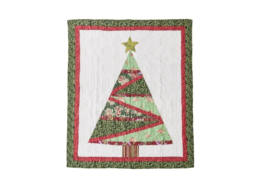 Greenland Home Fashion Christmas Tree Ultra Soft High-Quality Throw Blanket Standard Red