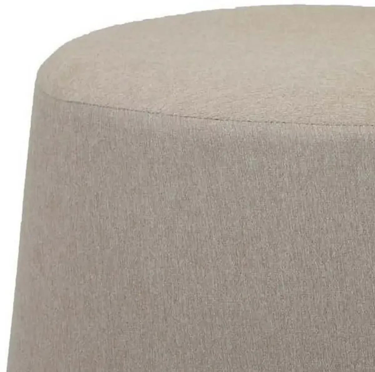 Santo Ottoman, Light Gray Linen, Modern Gumdrop Silhouette 22 Inch - Benzara