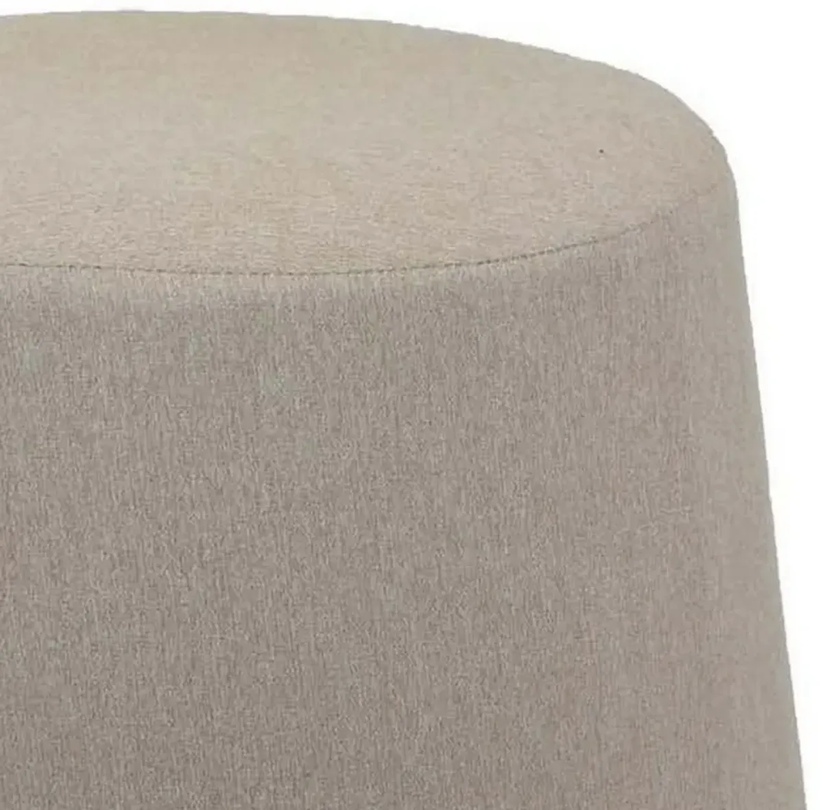 Santo Ottoman, Light Gray Linen, Modern Gumdrop Silhouette 22 Inch - Benzara