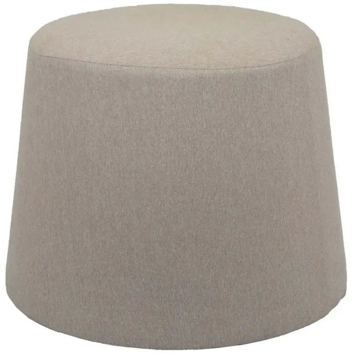 Santo Ottoman, Light Gray Linen, Modern Gumdrop Silhouette 22 Inch - Benzara