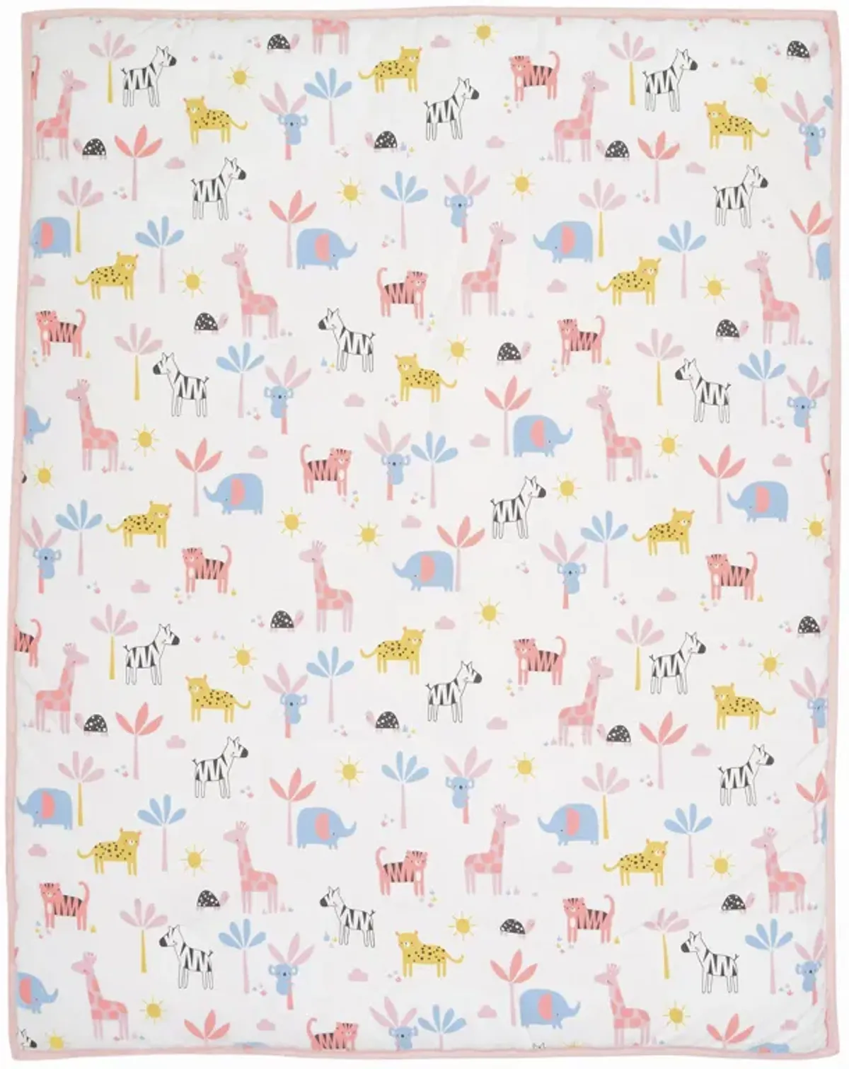 Lambs & Ivy Snuggle Jungle Pastel Safari Cotton Jersey 3-Piece Crib Bedding Set