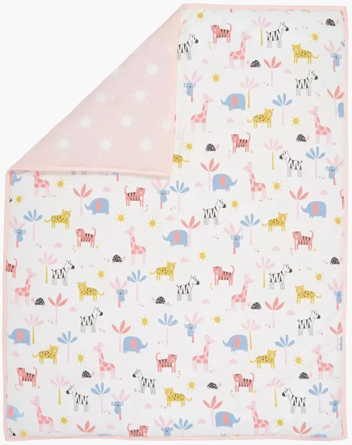 Lambs & Ivy Snuggle Jungle Pastel Safari Cotton Jersey 3-Piece Crib Bedding Set