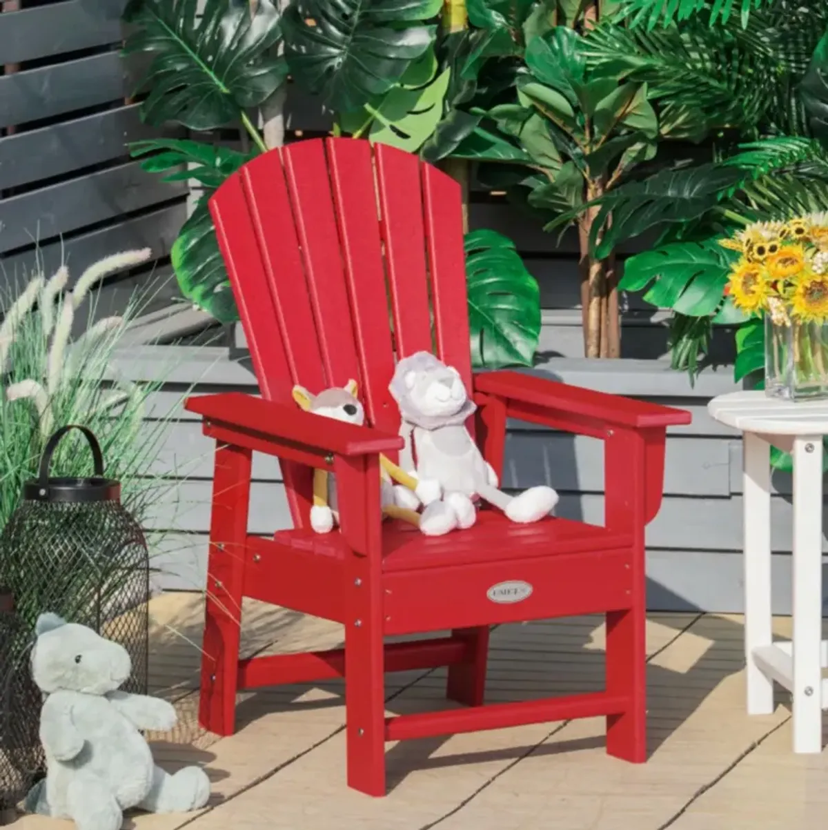 Hivvago Patio Kids' Adirondack Chair with Ergonomic Backrest