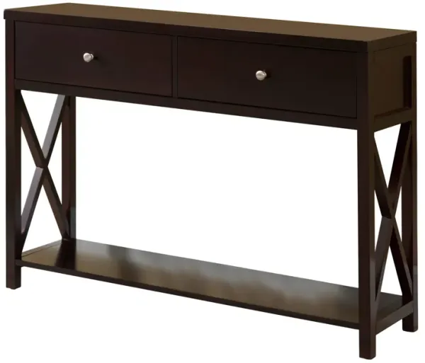 Pilaster Designs - Wood Entryway Console Sofa Occasional Table With Drawers - Cherry Finish