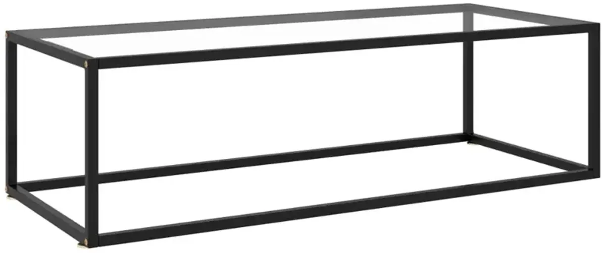 vidaXL Coffee Table Black with Tempered Glass 47.2x19.7x13.8