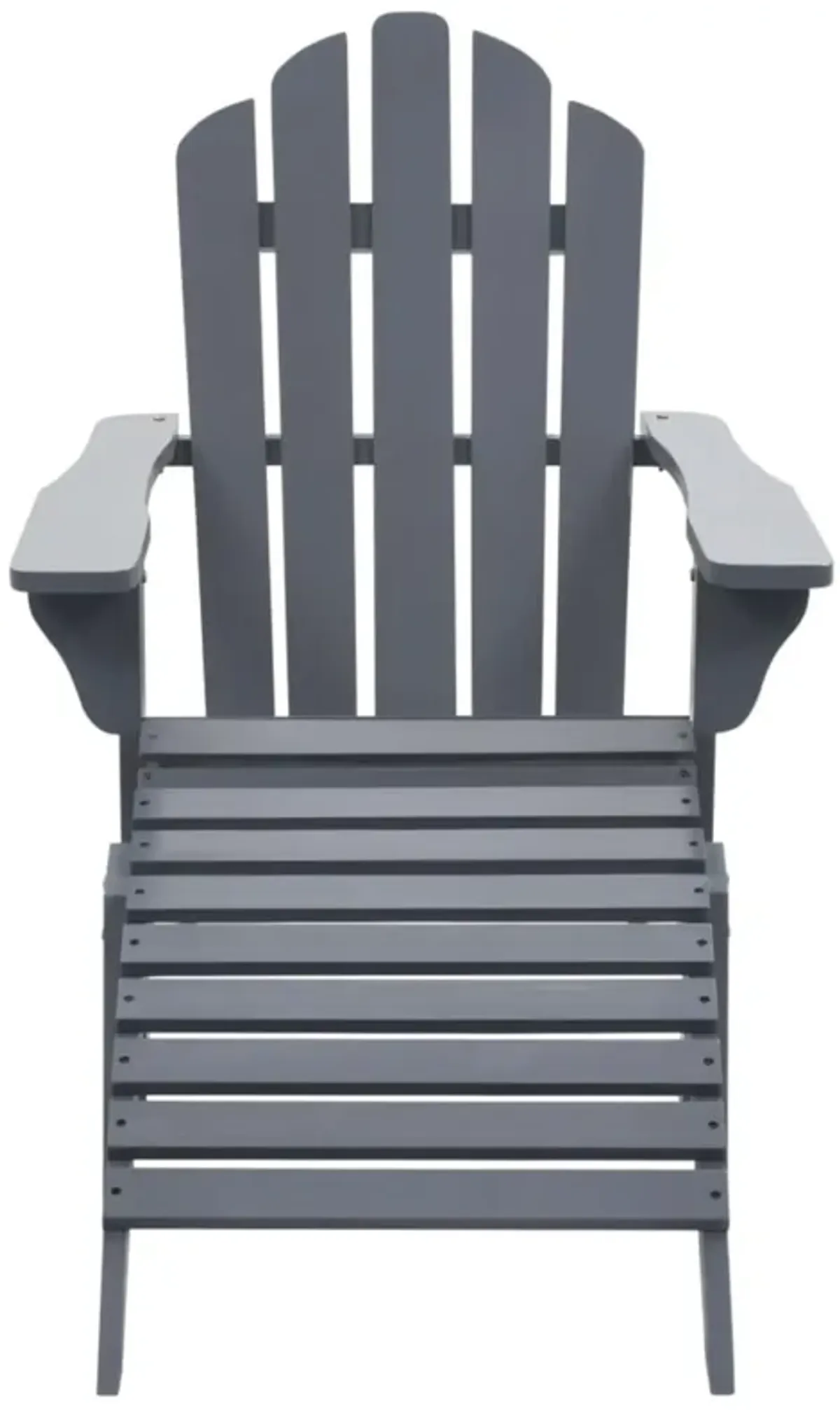 vidaXL Garden Chair with Ottoman Wood Gray