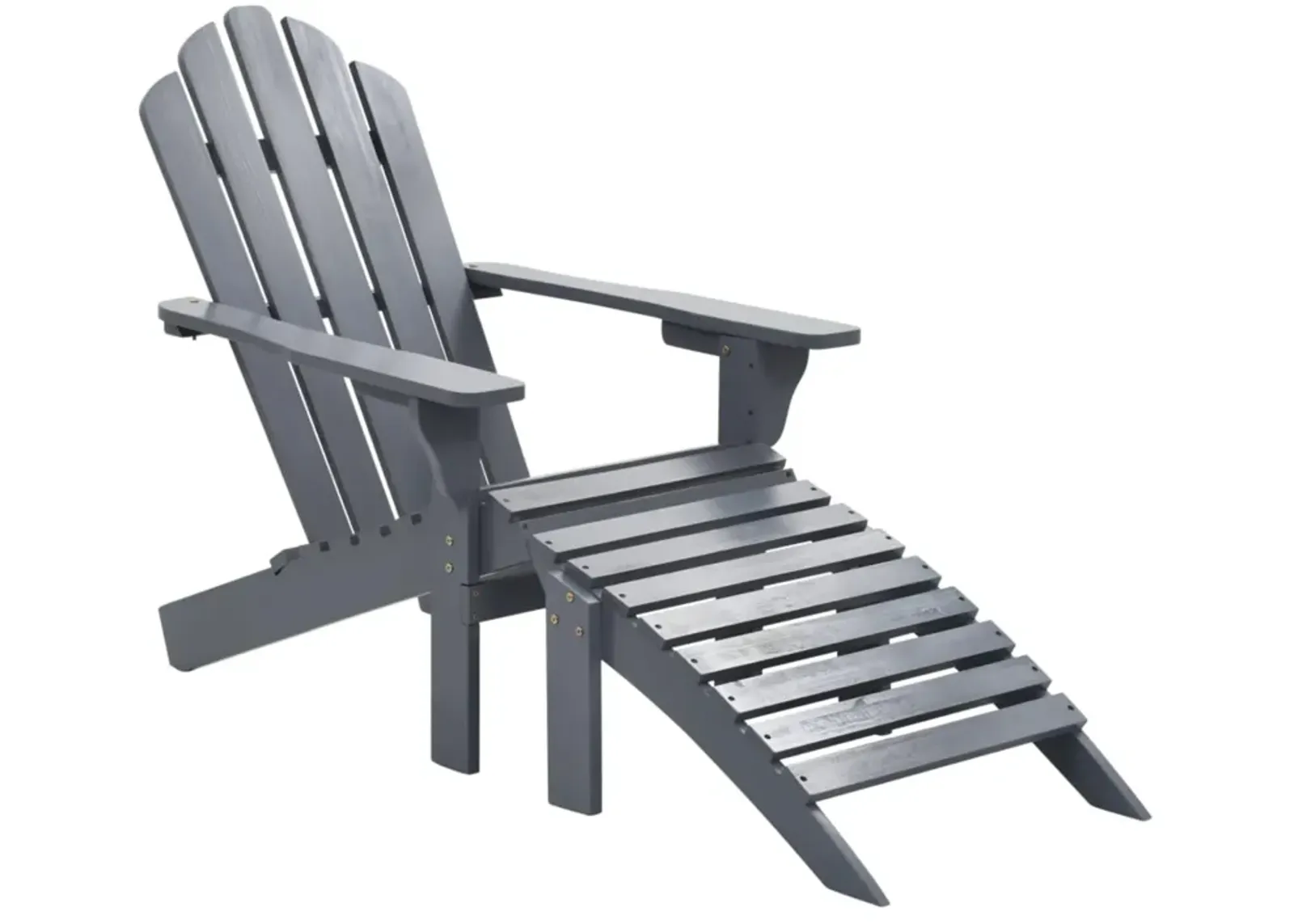 vidaXL Garden Chair with Ottoman Wood Gray