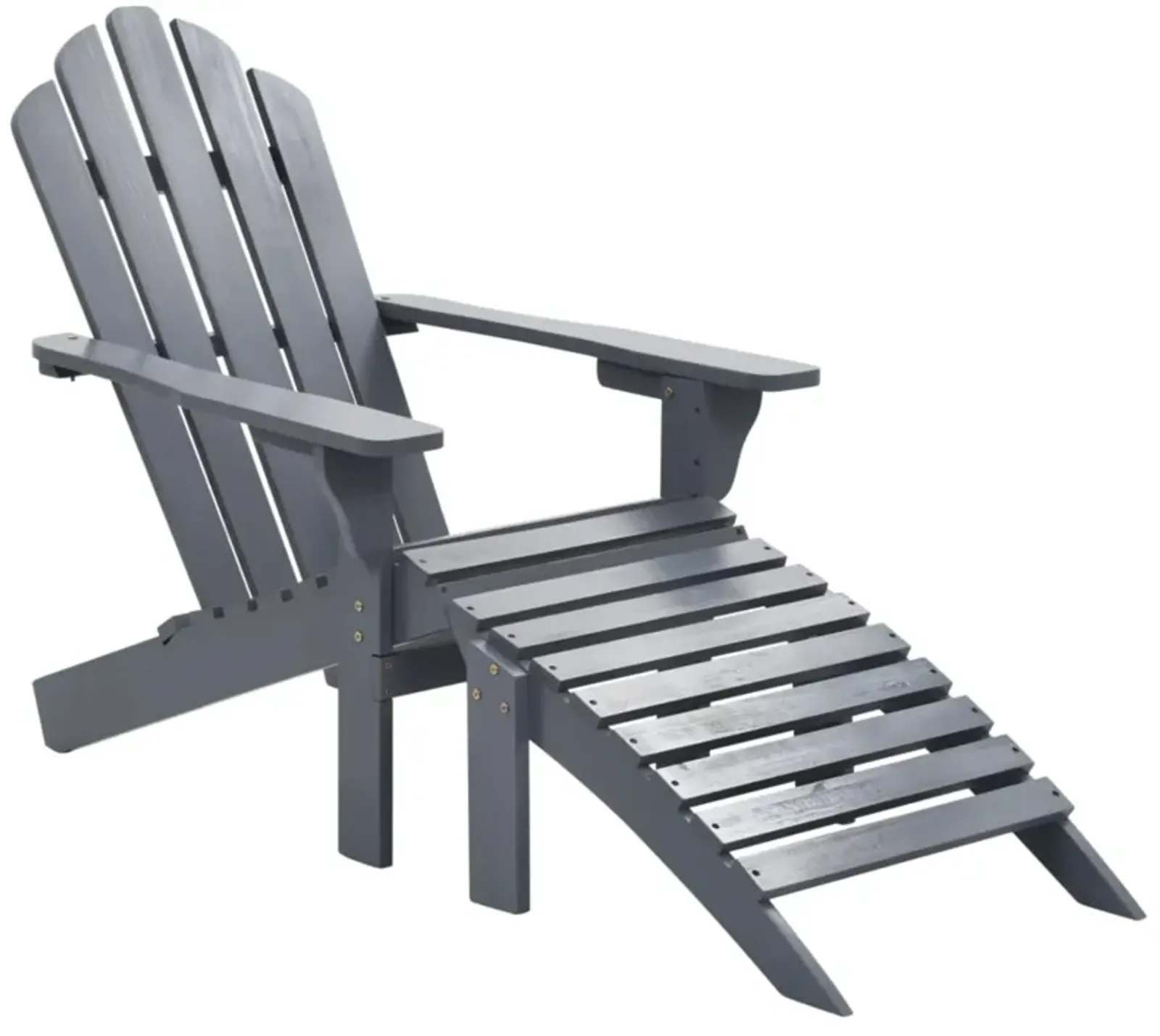 vidaXL Garden Chair with Ottoman Wood Gray