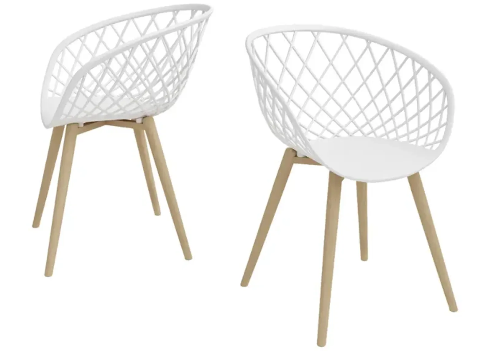 KURV™ OUTDOOR & INDOOR KIDS MINI CHAIR - WHITE/NATURAL (Set of 2)