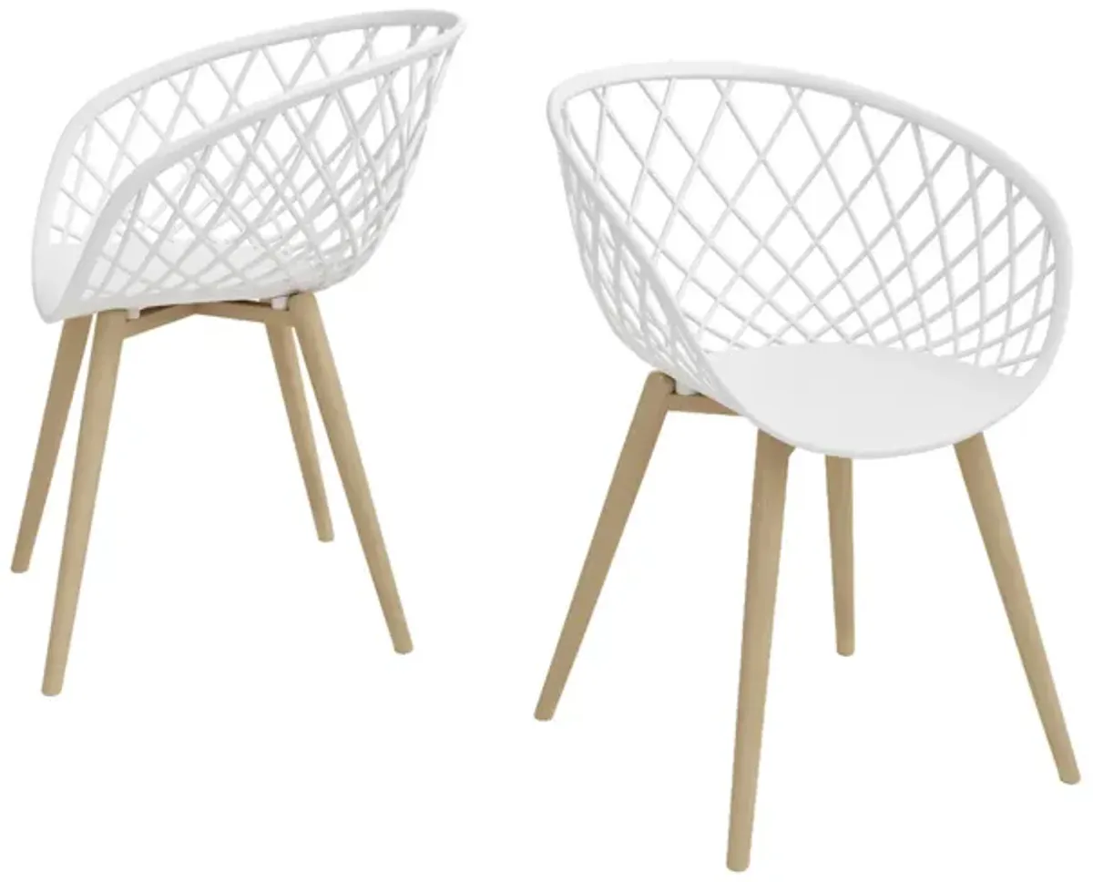 KURV™ OUTDOOR & INDOOR KIDS MINI CHAIR - WHITE/NATURAL (Set of 2)