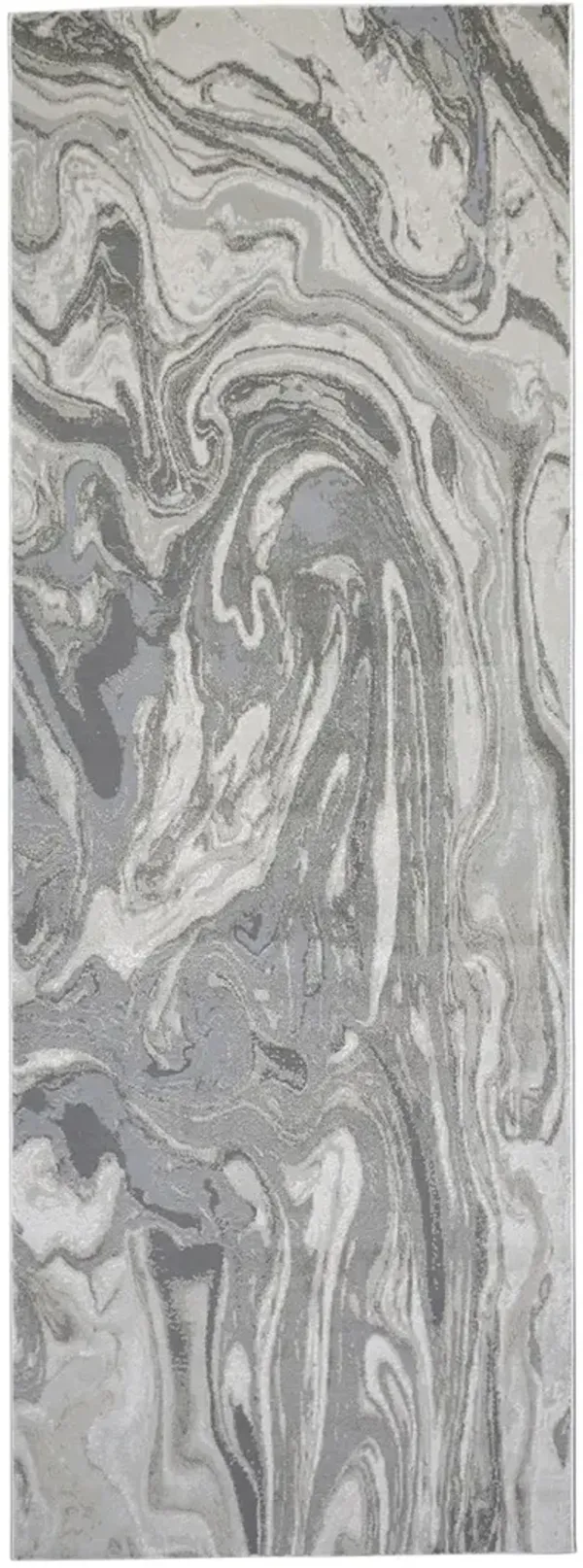 Prasad 3894F Gray/Ivory/Silver 2'10" x 7'10" Rug