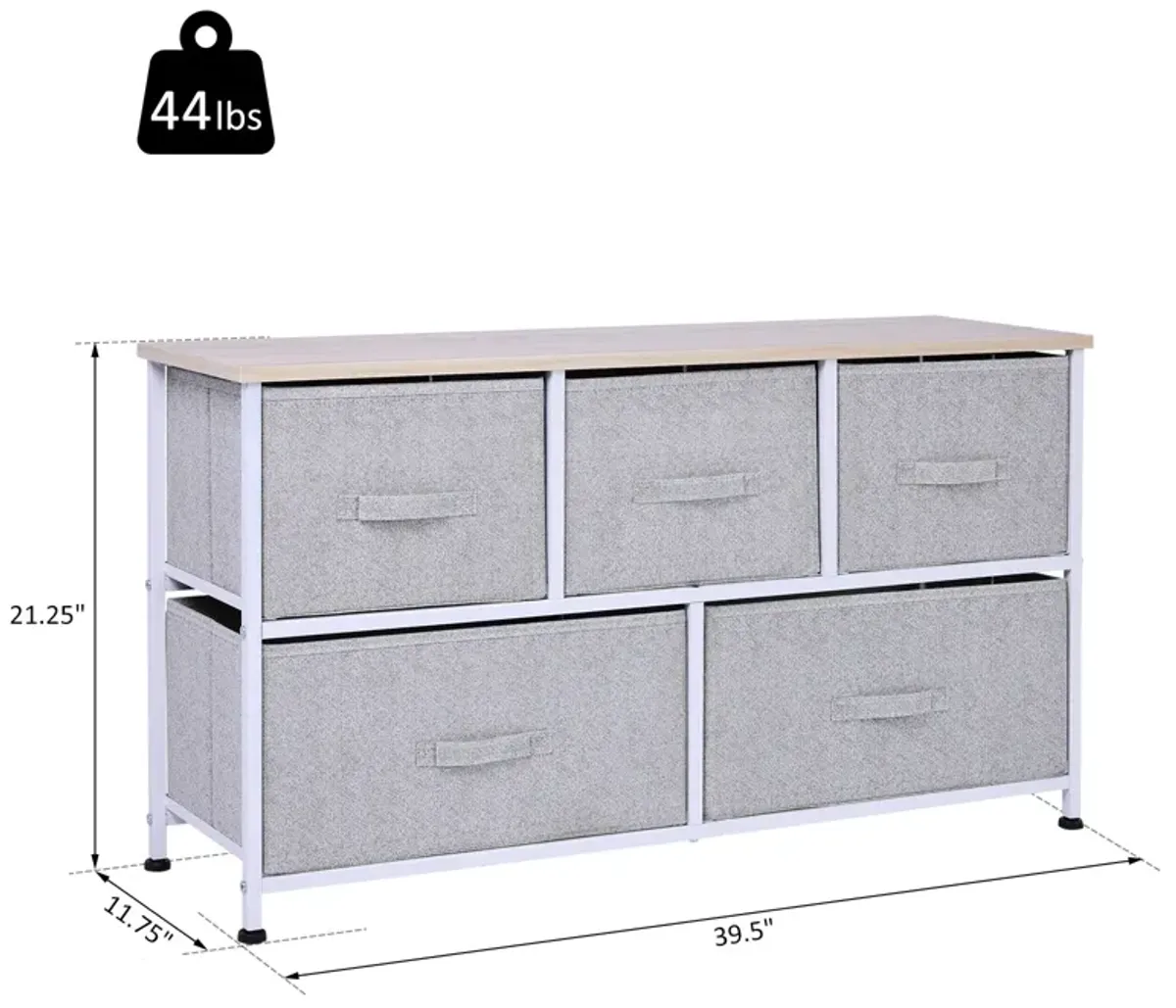 Fabric Storage Solution: 40L 5-Drawer Cube Dresser for Bedroom