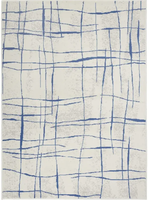 Whimsicle WHS09 Ivory/Blue 6' x 9' Rug