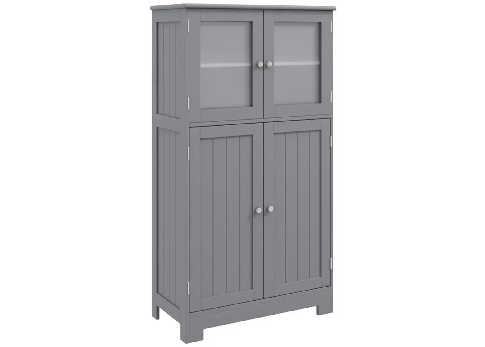 Bathroom Floor Storage Locker Kitchen Cabinet with Doors and Adjustable Shelf