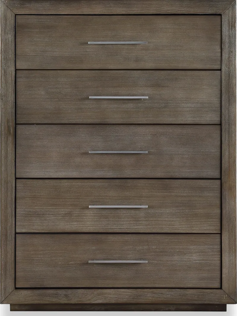 Melbourne Five Drawer Chest in Dark Pine