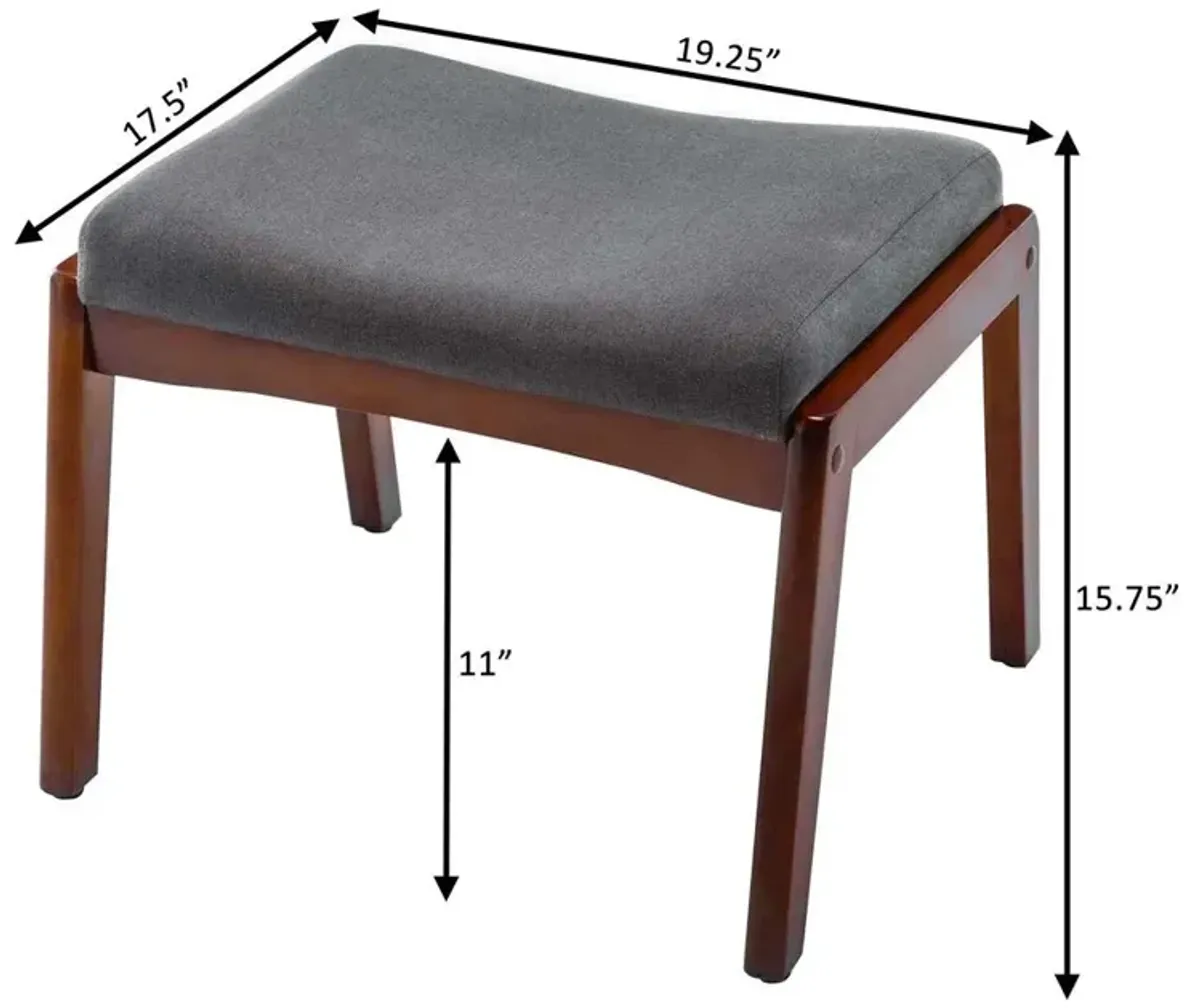 Convenience Concepts Designs4Comfort Natalie Accent Ottoman Stool Dark Gray