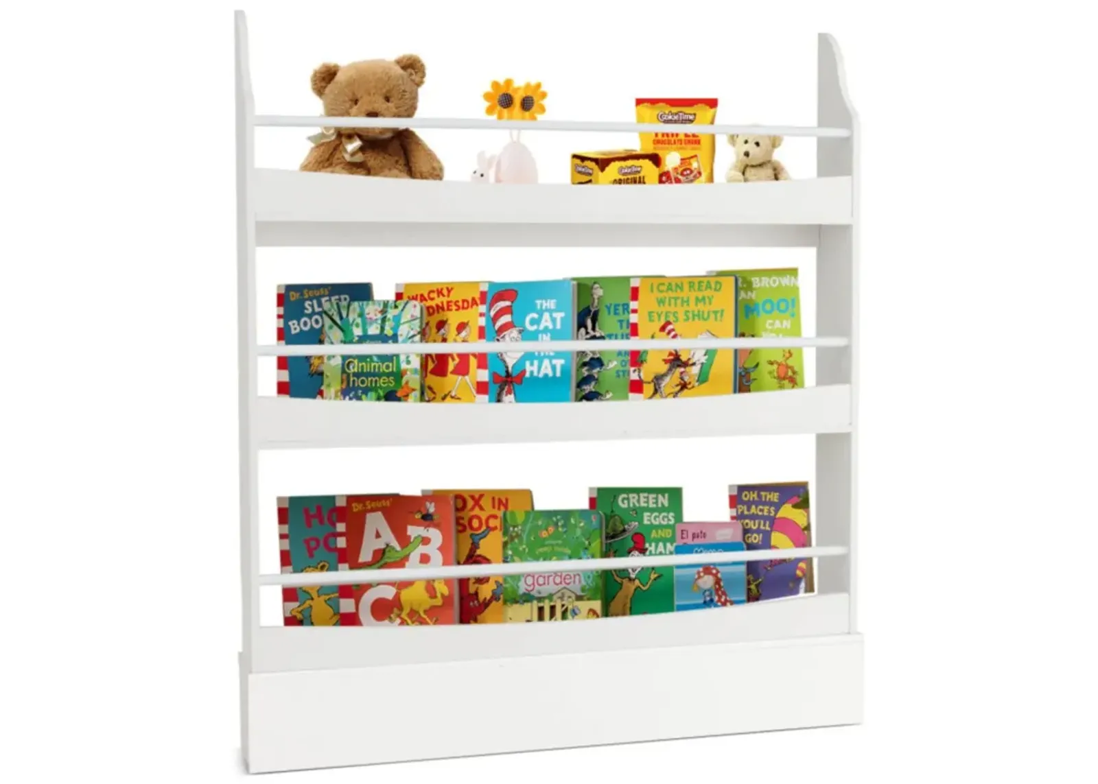 Hivvago 3-Tier Bookshelf with 2 Anti-Tipping Kits for Books and Magazines