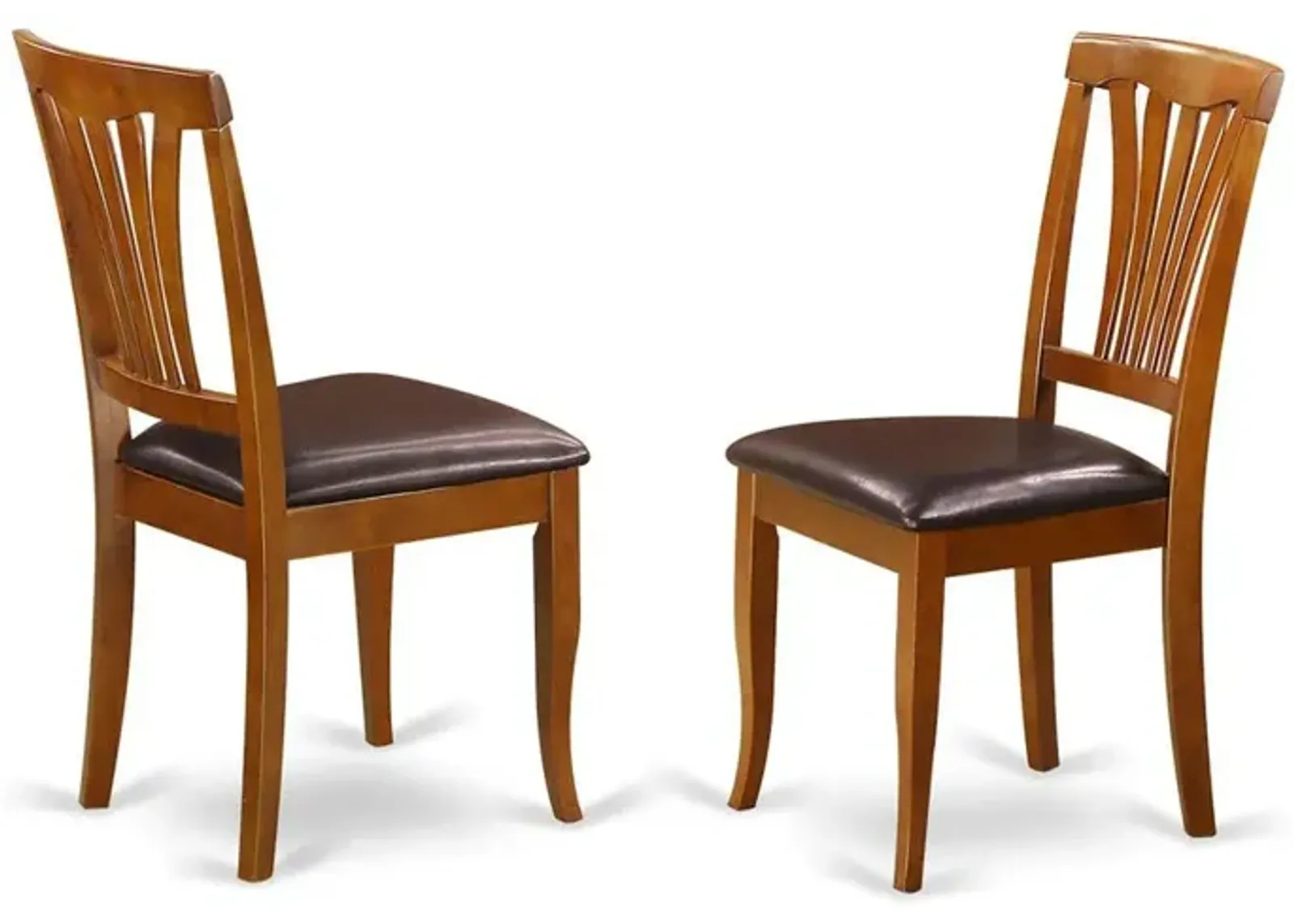 Avon  kitchen  dining  Chair  with  Faux  Leather  Seat  -  Saddle  Brow  Finish,  Set  of  2