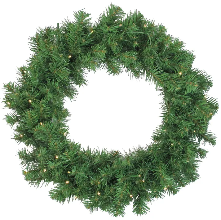 4-Piece Artificial Winter Spruce Christmas Tree  Wreath and Garland Set 6.5' - Clear Lights