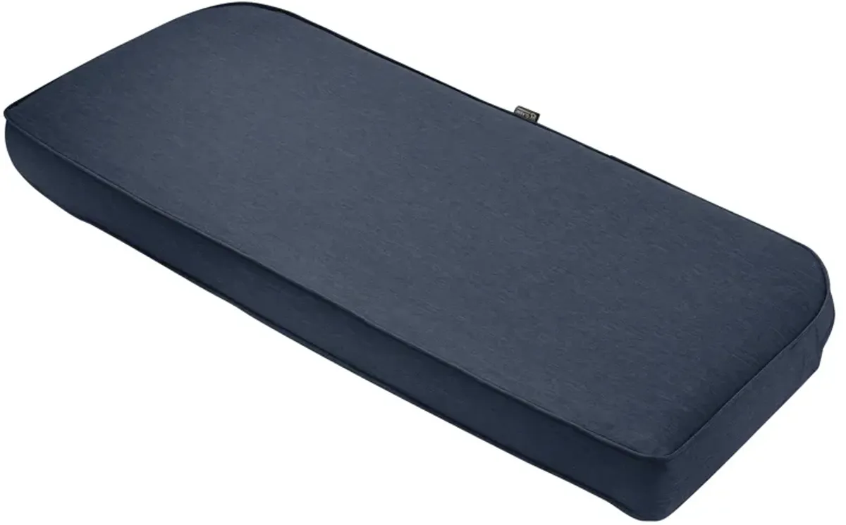 Classic Accessories Montlake FadeSafe Water-Resistant 41 x 18 x 3 Inch Contoured Bench Cushion, Heather Indigo Blue, Outdoor Bench, Bench Cushions, Outdoor Cushions