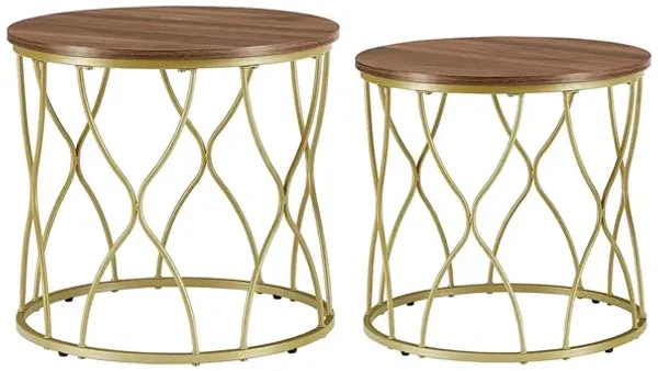 Hivvago Round Coffee Table Set