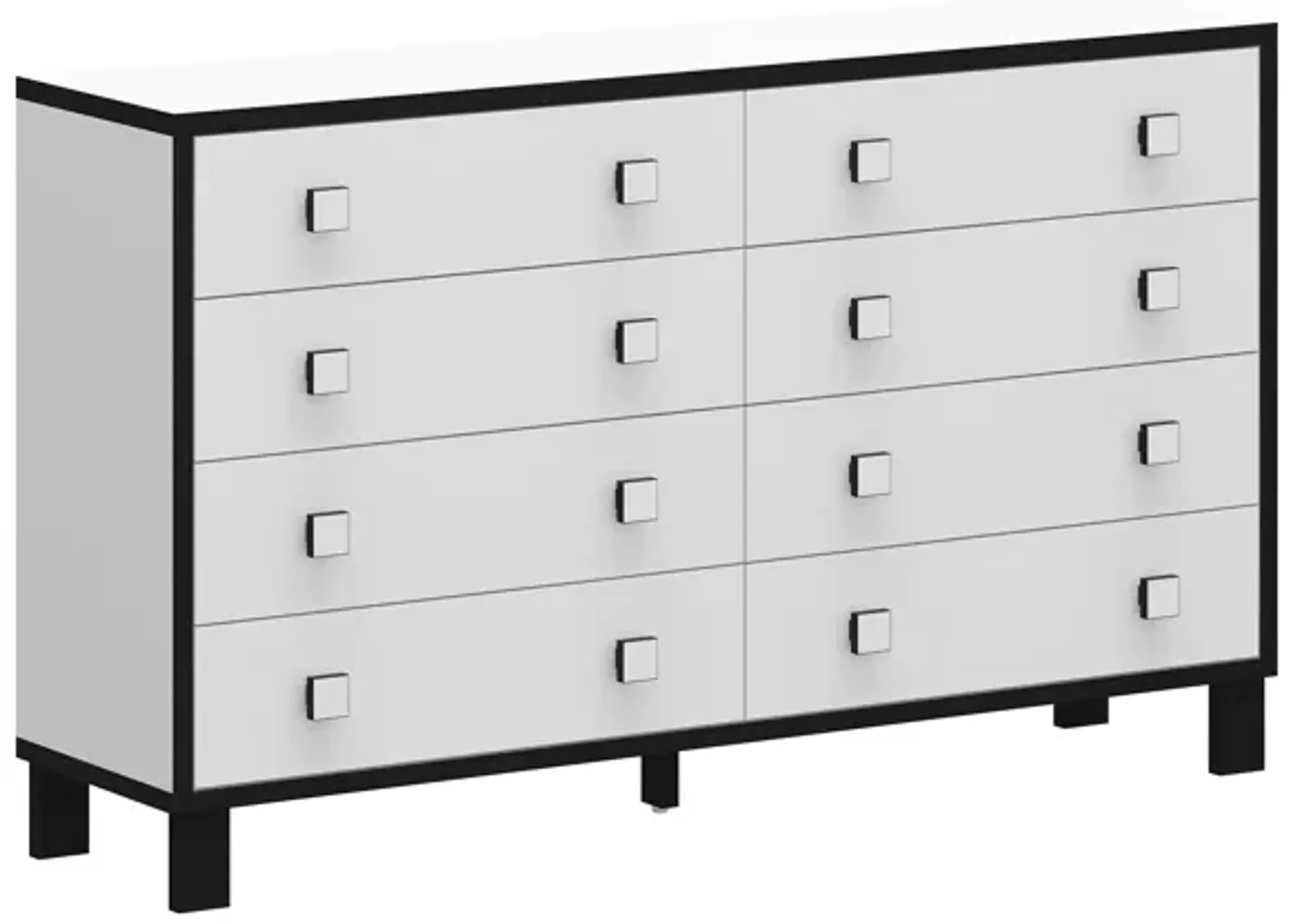 FUFU&GAGA 8-Drawer Modern Dresser, Storage Chest with Spacious Drawers (63" W x 15.6" D x 37.4" H), White