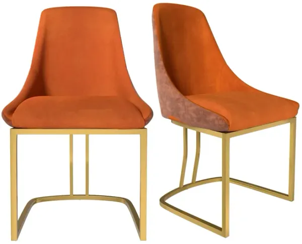 Fabric +PU Modern Dining Side Chair with Metal Legs and Swivel Leveling Feet (Set of 2) for Study, Dining Room, Bedroom, Living Room, Office Area