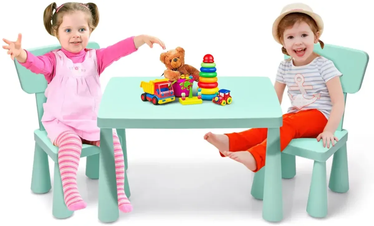 3 Pieces Toddler Multi Activity Play Dining Study Kids Table and Chair Set